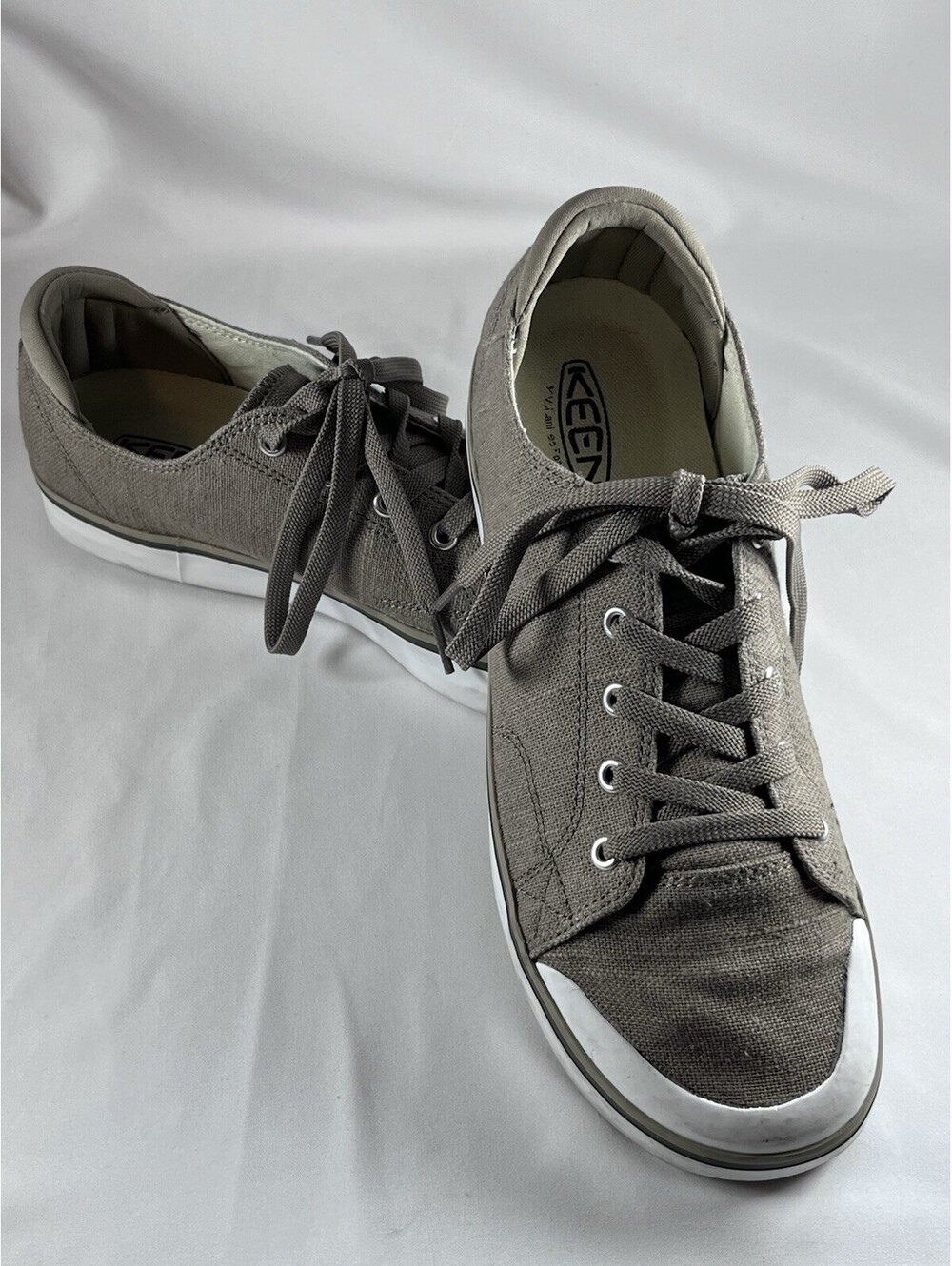 Keen Taupe Canvas Lace-Up Sneakers - Men's Casual Shoes